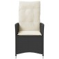 vidaXL Gartensessel Verstellbar mit Kissen Schwarz Poly Rattan vidaXL Gartensessel Verstellbar mit Kissen Schwarz Poly Rattan