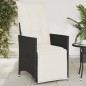vidaXL Gartensessel Verstellbar mit Kissen Schwarz Poly Rattan vidaXL Gartensessel Verstellbar mit Kissen Schwarz Poly Rattan