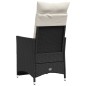 vidaXL Gartensessel Verstellbar mit Kissen Schwarz Poly Rattan vidaXL Gartensessel Verstellbar mit Kissen Schwarz Poly Rattan