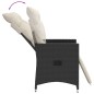 vidaXL Gartensessel Verstellbar mit Kissen Schwarz Poly Rattan vidaXL Gartensessel Verstellbar mit Kissen Schwarz Poly Rattan
