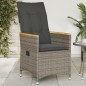 vidaXL Gartensessel Verstellbar mit Kissen Grau Poly Rattan vidaXL Gartensessel Verstellbar mit Kissen Grau Poly Rattan