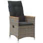 vidaXL Gartensessel Verstellbar mit Kissen Grau Poly Rattan vidaXL Gartensessel Verstellbar mit Kissen Grau Poly Rattan