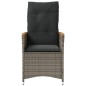 vidaXL Gartensessel Verstellbar mit Kissen Grau Poly Rattan vidaXL Gartensessel Verstellbar mit Kissen Grau Poly Rattan