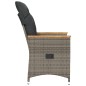 vidaXL Gartensessel Verstellbar mit Kissen Grau Poly Rattan vidaXL Gartensessel Verstellbar mit Kissen Grau Poly Rattan