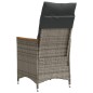 vidaXL Gartensessel Verstellbar mit Kissen Grau Poly Rattan vidaXL Gartensessel Verstellbar mit Kissen Grau Poly Rattan