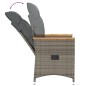 vidaXL Gartensessel Verstellbar mit Kissen Grau Poly Rattan vidaXL Gartensessel Verstellbar mit Kissen Grau Poly Rattan