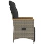 vidaXL Gartensessel Verstellbar mit Kissen Grau Poly Rattan vidaXL Gartensessel Verstellbar mit Kissen Grau Poly Rattan