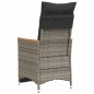 vidaXL Gartensessel Verstellbar mit Kissen Grau Poly Rattan vidaXL Gartensessel Verstellbar mit Kissen Grau Poly Rattan
