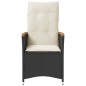vidaXL Gartensessel mit Kissen 2 Stk. Verstellbar Schwarz Poly Rattan vidaXL Gartensessel mit Kissen 2 Stk. Verstellbar Schwarz Poly Rattan