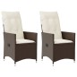 vidaXL Gartensessel mit Kissen 2 Stk. Verstellbar Braun Poly Rattan vidaXL Gartensessel mit Kissen 2 Stk. Verstellbar Braun Poly Rattan