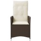vidaXL Gartensessel mit Kissen 2 Stk. Verstellbar Braun Poly Rattan vidaXL Gartensessel mit Kissen 2 Stk. Verstellbar Braun Poly Rattan