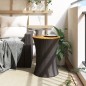 vidaXL Garten-Beistelltisch Trommelform Schwarz Poly Rattan Massivholz vidaXL Garten-Beistelltisch Trommelform Schwarz Poly Rattan Massivholz