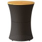 vidaXL Garten-Beistelltisch Trommelform Schwarz Poly Rattan Massivholz vidaXL Garten-Beistelltisch Trommelform Schwarz Poly Rattan Massivholz