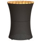 vidaXL Garten-Beistelltisch Trommelform Schwarz Poly Rattan Massivholz vidaXL Garten-Beistelltisch Trommelform Schwarz Poly Rattan Massivholz