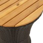 vidaXL Garten-Beistelltisch Trommelform Schwarz Poly Rattan Massivholz vidaXL Garten-Beistelltisch Trommelform Schwarz Poly Rattan Massivholz