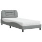 vidaXL Bett mit Matratze Hellgrau 90x190 cm Stoff vidaXL Bett mit Matratze Hellgrau 90x190 cm Stoff