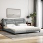 vidaXL Bett mit Matratze Hellgrau 200x200 cm Stoff vidaXL Bett mit Matratze Hellgrau 200x200 cm Stoff