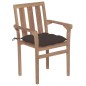Stapelbare Gartenstühle mit Kissen 4 Stk. Massivholz Teak Stapelbare Gartenstühle mit Kissen 4 Stk. Massivholz Teak