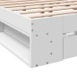 vidaXL Bettgestell mit Schubladen Weiß 140x190 cm Holzwerkstoff vidaXL Bettgestell mit Schubladen Weiß 140x190 cm Holzwerkstoff