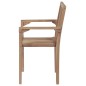 Stapelbare Gartenstühle mit Kissen 4 Stk. Massivholz Teak Stapelbare Gartenstühle mit Kissen 4 Stk. Massivholz Teak