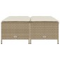 vidaXL Gartenhocker mit Kissen 4 Stk. Beige Poly Rattan vidaXL Gartenhocker mit Kissen 4 Stk. Beige Poly Rattan
