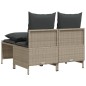 vidaXL 4-tlg. Garten-Sofagarnitur mit Kissen Hellgrau Poly Rattan vidaXL 4-tlg. Garten-Sofagarnitur mit Kissen Hellgrau Poly Rattan