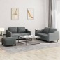 vidaXL 3-tlg. Sofagarnitur mit Kissen Dunkelgrau Stoff vidaXL 3-tlg. Sofagarnitur mit Kissen Dunkelgrau Stoff