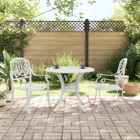 vidaXL 3-tlg. Bistro-Set Weiß Aluminiumguss
