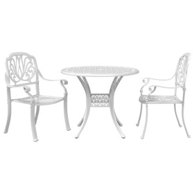 vidaXL 3-tlg. Bistro-Set Weiß Aluminiumguss