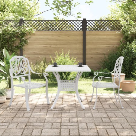 vidaXL 3-tlg. Bistro-Set Weiß Aluminiumguss