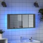 vidaXL LED-Spiegelschrank Grau Sonoma 100x12x45 cm vidaXL LED-Spiegelschrank Grau Sonoma 100x12x45 cm