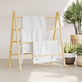 vidaXL Doppel-Handtuchleiter mit 4 Sprossen 90x50x100 cm Bambus