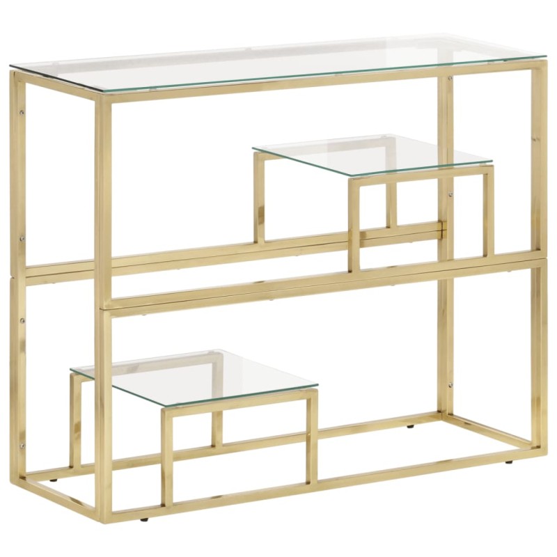 vidaXL Konsolentisch Golden Edelstahl und Hartglas vidaXL Konsolentisch Golden Edelstahl und Hartglas