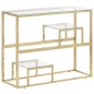 vidaXL Konsolentisch Golden Edelstahl und Hartglas vidaXL Konsolentisch Golden Edelstahl und Hartglas