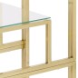 vidaXL Konsolentisch Golden Edelstahl und Hartglas vidaXL Konsolentisch Golden Edelstahl und Hartglas