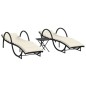 vidaXL Sonnenliegen 2 Stk. mit Tisch Schwarz Poly Rattan vidaXL Sonnenliegen 2 Stk. mit Tisch Schwarz Poly Rattan