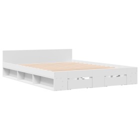 vidaXL Bettgestell mit Schubladen Weiß 120x190 cm Holzwerkstoff