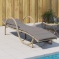 vidaXL Sonnenliege mit Auflage Beige 60x199x42 cm Poly Rattan vidaXL Sonnenliege mit Auflage Beige 60x199x42 cm Poly Rattan