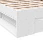 vidaXL Bettgestell mit Schublade Weiß 90x200 cm Holzwerkstoff vidaXL Bettgestell mit Schublade Weiß 90x200 cm Holzwerkstoff