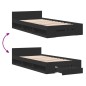 vidaXL Bettgestell mit Schublade Schwarz 75x190 cm Holzwerkstoff vidaXL Bettgestell mit Schublade Schwarz 75x190 cm Holzwerkstoff