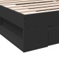 vidaXL Bettgestell mit Schublade Schwarz 75x190 cm Holzwerkstoff vidaXL Bettgestell mit Schublade Schwarz 75x190 cm Holzwerkstoff
