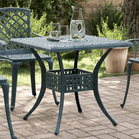 vidaXL Gartentisch Grün 80x80x75 cm Aluminiumguss