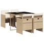 vidaXL 5-tlg. Garten-Essgruppe mit Kissen Beige Poly Rattan vidaXL 5-tlg. Garten-Essgruppe mit Kissen Beige Poly Rattan