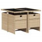 vidaXL 5-tlg. Garten-Essgruppe mit Kissen Beige Poly Rattan vidaXL 5-tlg. Garten-Essgruppe mit Kissen Beige Poly Rattan