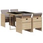 vidaXL 5-tlg. Garten-Essgruppe mit Kissen Beigemischung Poly Rattan vidaXL 5-tlg. Garten-Essgruppe mit Kissen Beigemischung Poly Rattan