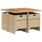 vidaXL 5-tlg. Garten-Essgruppe mit Kissen Beige Poly Rattan vidaXL 5-tlg. Garten-Essgruppe mit Kissen Beige Poly Rattan