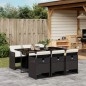 vidaXL 7-tlg. Garten-Essgruppe mit Kissen Schwarz Poly Rattan vidaXL 7-tlg. Garten-Essgruppe mit Kissen Schwarz Poly Rattan