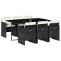 vidaXL 7-tlg. Garten-Essgruppe mit Kissen Schwarz Poly Rattan vidaXL 7-tlg. Garten-Essgruppe mit Kissen Schwarz Poly Rattan