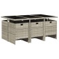 vidaXL 7-tlg. Garten-Essgruppe mit Kissen Hellgrau Poly Rattan vidaXL 7-tlg. Garten-Essgruppe mit Kissen Hellgrau Poly Rattan