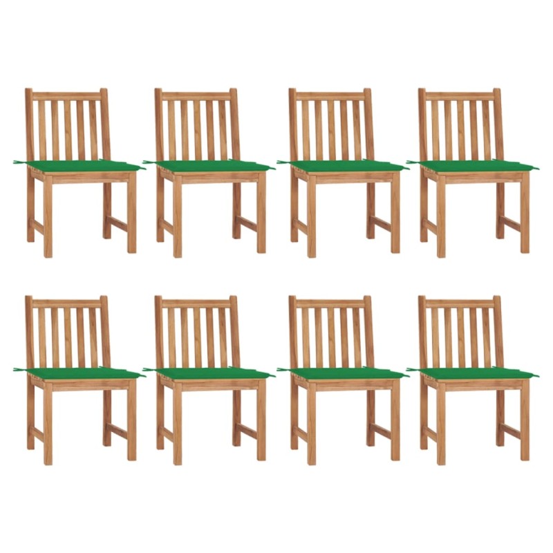 Gartenstühle 8 Stk. mit Kissen Massivholz Teak Gartenstühle 8 Stk. mit Kissen Massivholz Teak